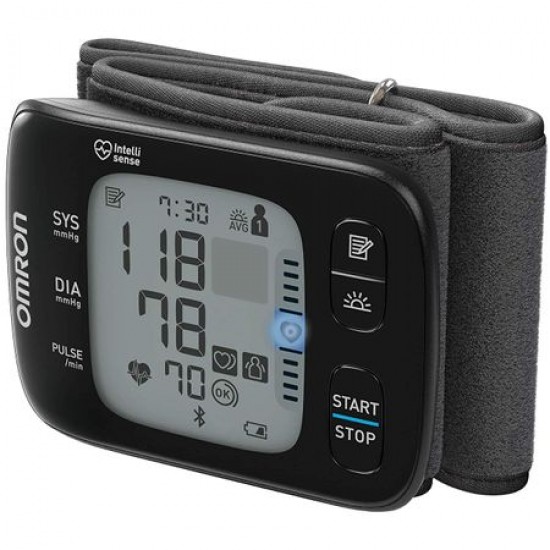 Tensiometru de incheietura Omron RS7, Bluetooth, 2 utilizatori, 100 de masuratori, Negru - Cardio - oferit de batoutlet.ro